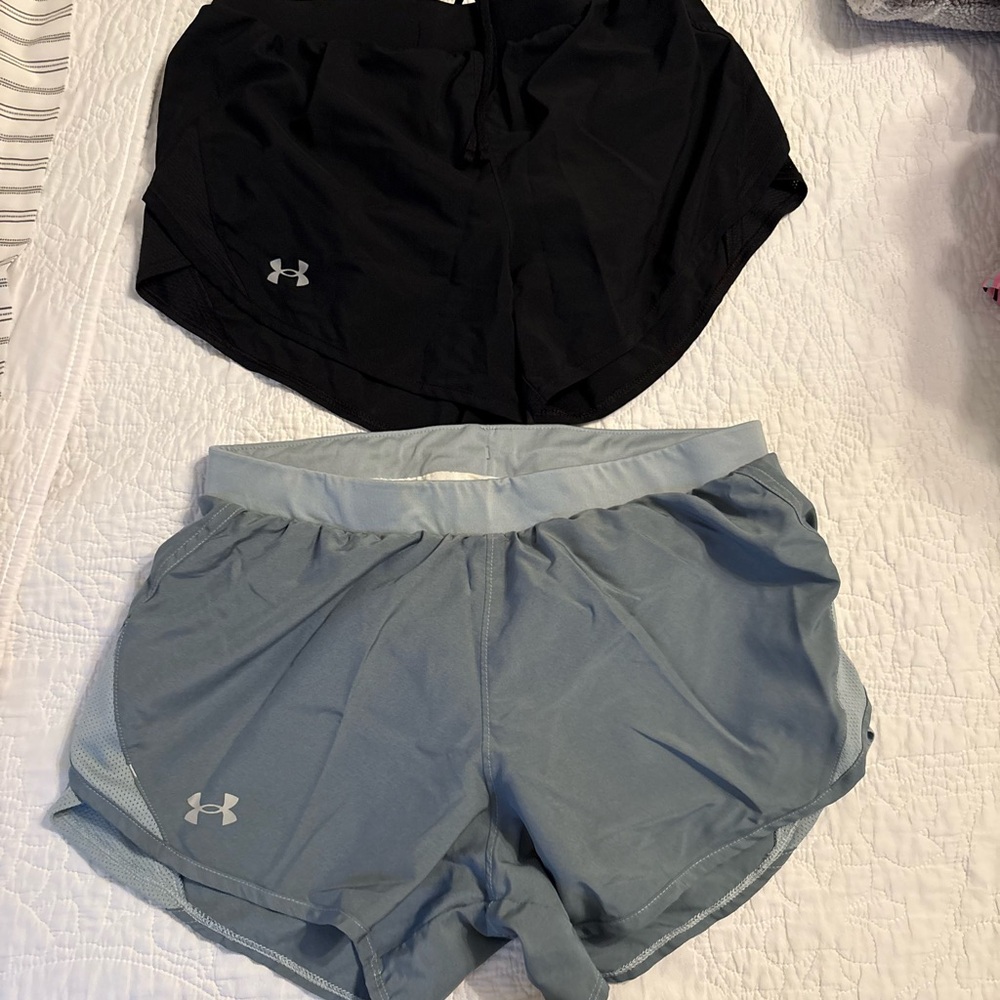 Under Armour Women's Black and Light Gray Athletic Shorts